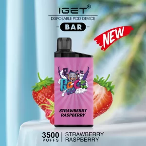 IGET BAR STRAWBERRY RASPBERRY – 3500 PUFFS